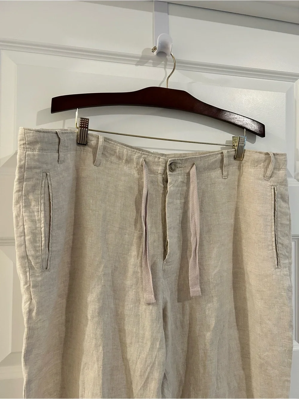 Perry Ellis Men’s Linen Pants Oatmeal Tan Size 40